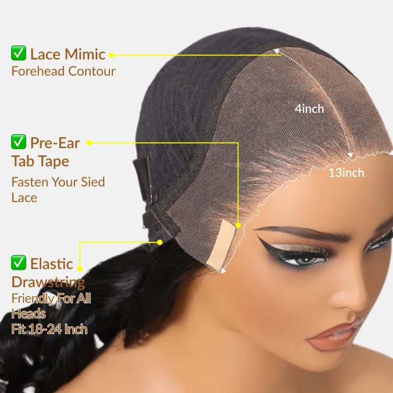 No Skills Needed – Pre-Plucked 13x4 HD Lace Wig, Easy Install, 180% Full Density