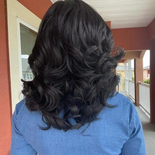 100% Human Hair 13x1 HD Lace Wig Natural Balck Wave Bob Hair