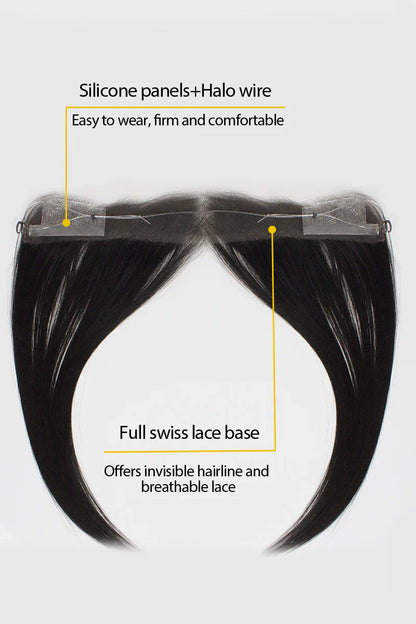 Aurora Hairline Topper: Breathable Lace|Halo Wire|Natural Look Natural Black #1B
