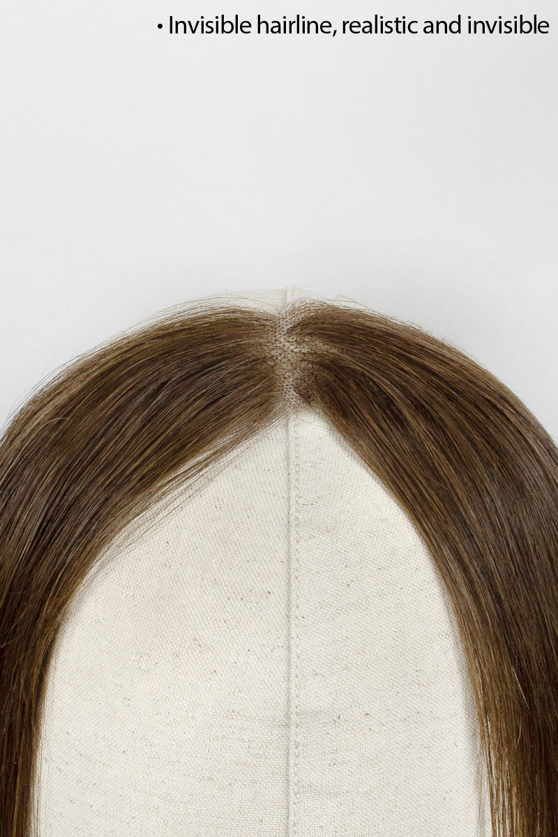 Aurora Hair Hairline Topper: Breathable Lace|Halo Wire|Natural Look Medium Brown #4