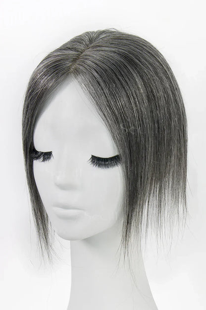 Flavia Silk Top Remy Human Hair Topper #Medium Grey