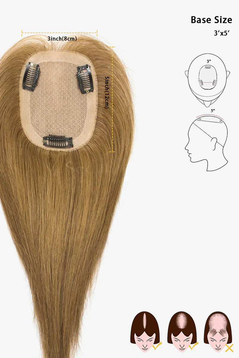 Flavia Silk Top Remy Human Hair Topper Extra light Brown #10