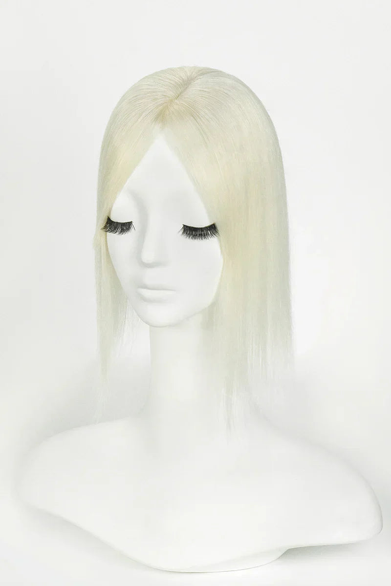 Flavia Silk Top Remy Human Hair Topper #Platinum Blonde #60