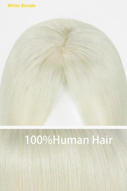 Flavia Silk Top Remy Human Hair Topper #Platinum Blonde #60