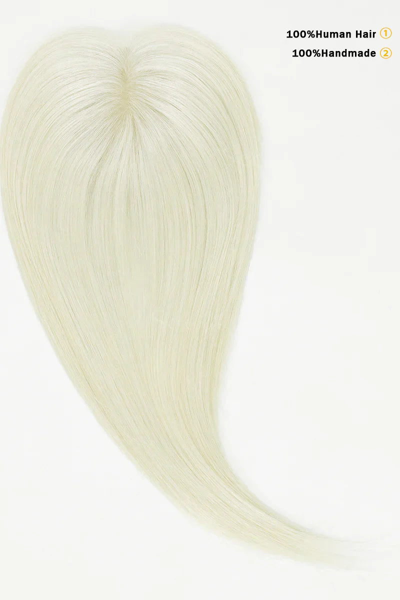 Flavia Silk Top Remy Human Hair Topper #Platinum Blonde #60