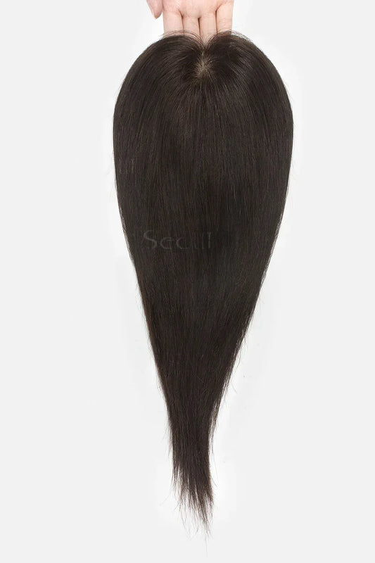 Flavia Silk Top Remy Human Hair Topper Dark Brown #2