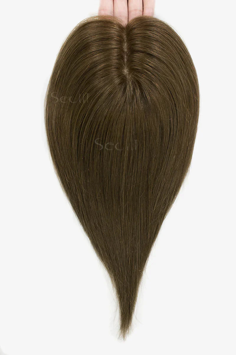Flavia Silk Top Remy Human Hair Topper Light Brown #6