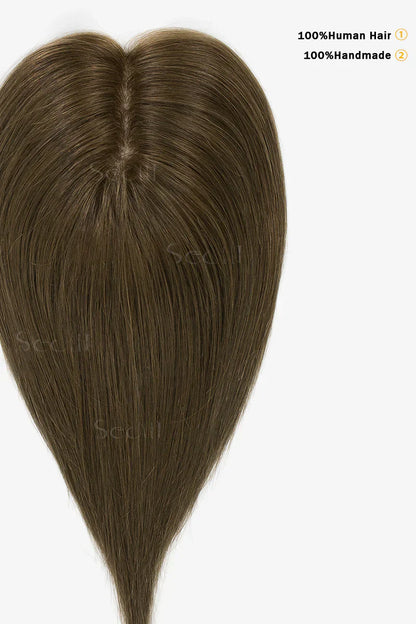 Flavia Silk Top Remy Human Hair Topper Light Brown #6
