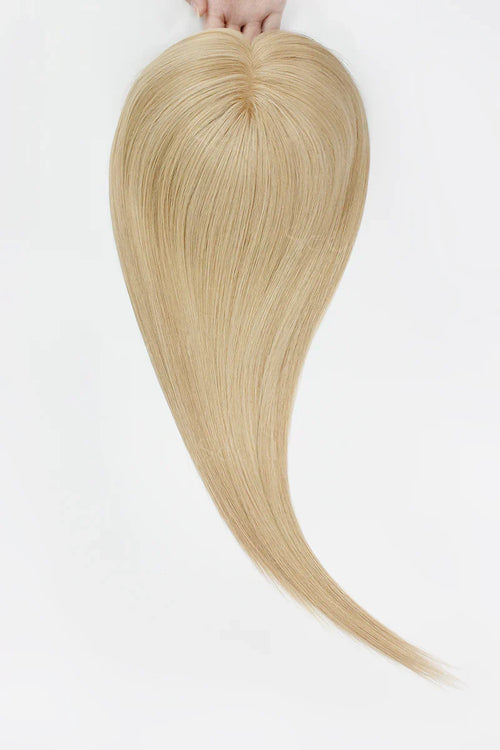Flavia Silk Top Remy Human Hair Topper Dark Blonde with Light Blonde #P10/16 Lighter