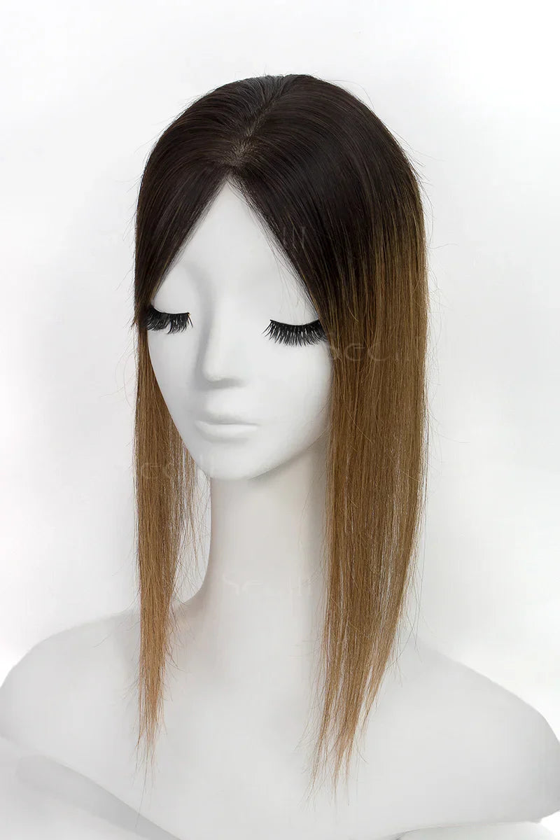 Flavia Silk Top Remy Human Hair Topper Dark Brown/Light Brown #T2/6