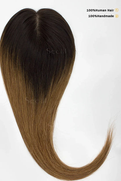 Flavia Silk Top Remy Human Hair Topper Dark Brown/Light Brown #T2/6