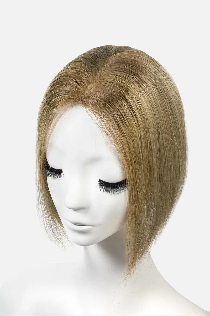Flavia Silk Top Remy Human Hair Topper Dark Brown/ASH Brown Ombre #T2/8