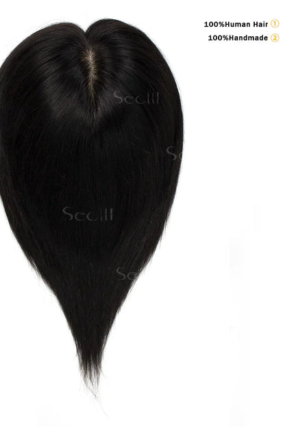 Carlin Human Hair Topper Natural Black #1B