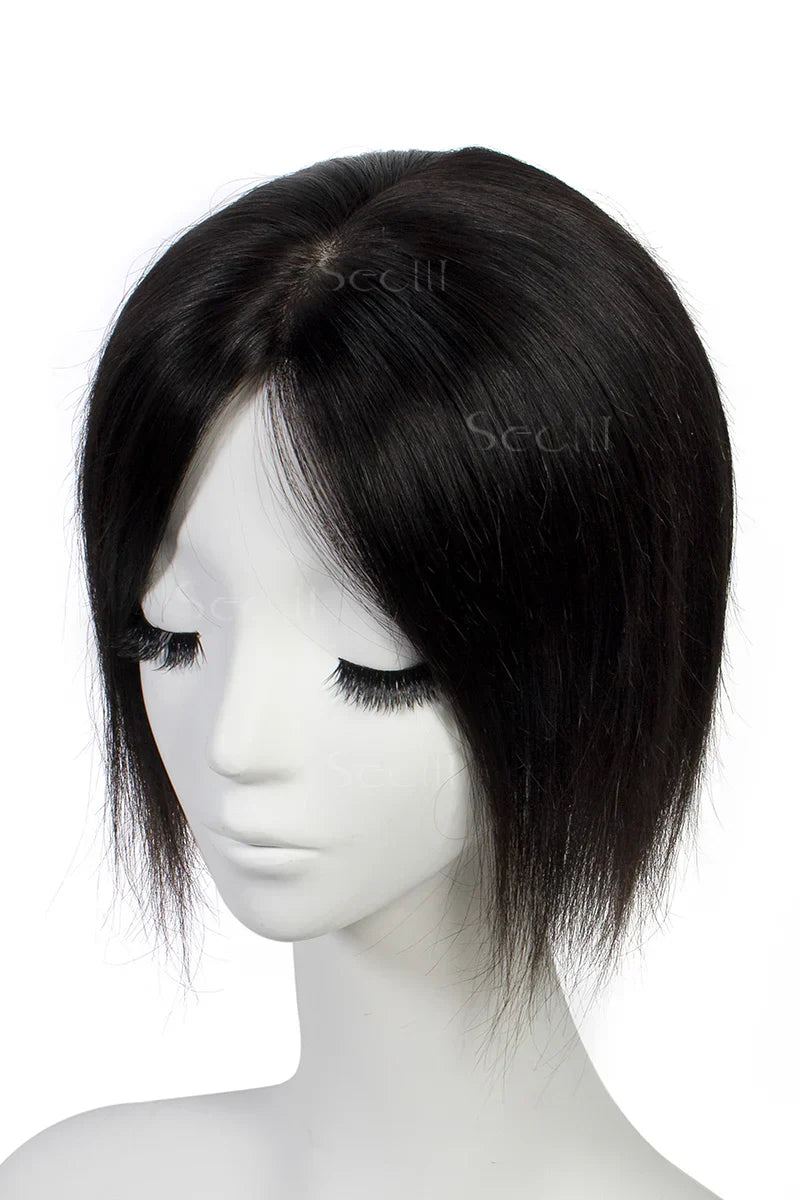 Carlin Human Hair Topper Natural Black #1B