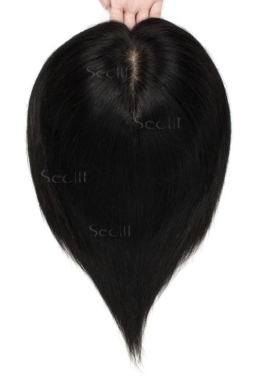 Carlin Human Hair Topper Natural Black #1B